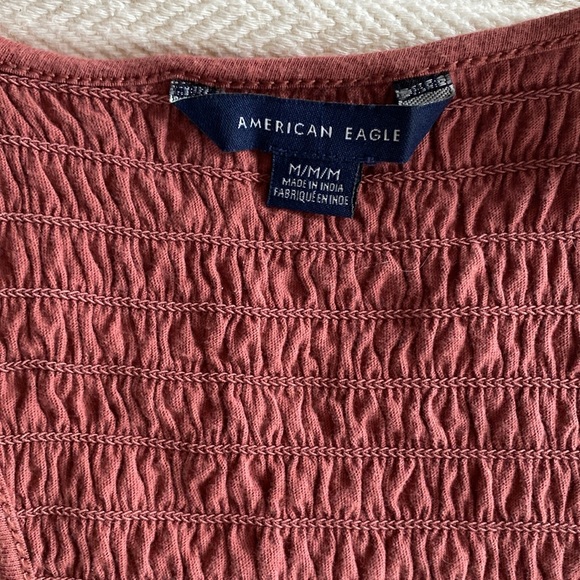 AE Ruched Stretchy Mauve Ruffle Tank - M - Picture 2 of 4